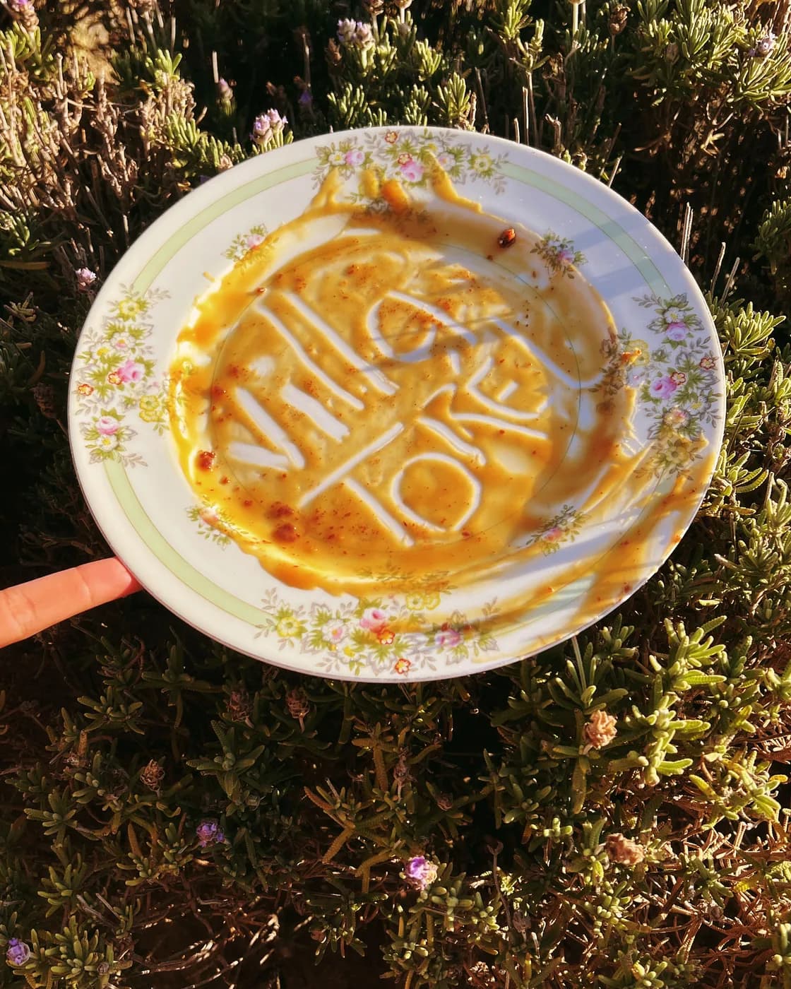 La firma de Villa Torél trazada en el plato